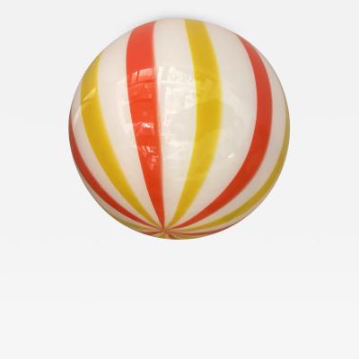 Italian Murano Glass Swirlings Sphere Flush Mount in 70s Style
