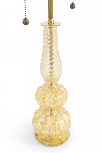 Italian Murano Gold Dusted Glass Table Lamp