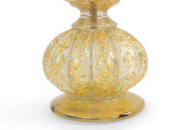 Italian Murano Gold Dusted Glass Table Lamp