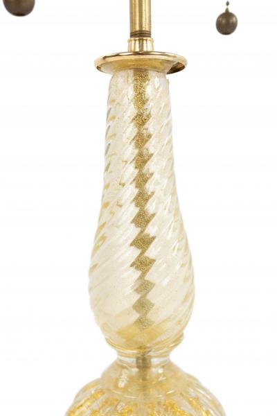 Italian Murano Gold Dusted Glass Table Lamp