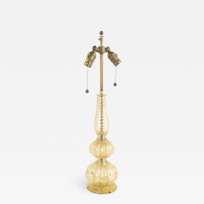 Italian Murano Gold Dusted Glass Table Lamp
