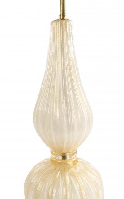 Italian Murano Gold Dusted Glass Table Lamp