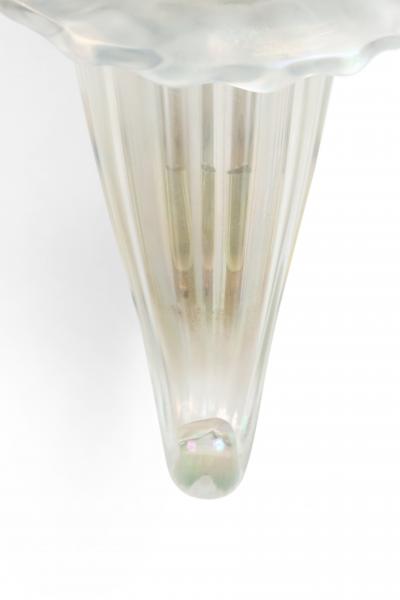 Italian Murano Iridescent Glass Cornucopia Wall Sconces