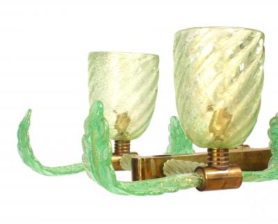 Italian Murano PULEGOSO Internal Bubbled Glass Brass Chandelier