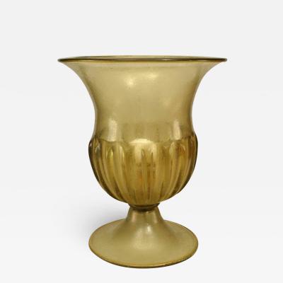 Italian Murano Pulegoso Green Glass Urn Table Lamp