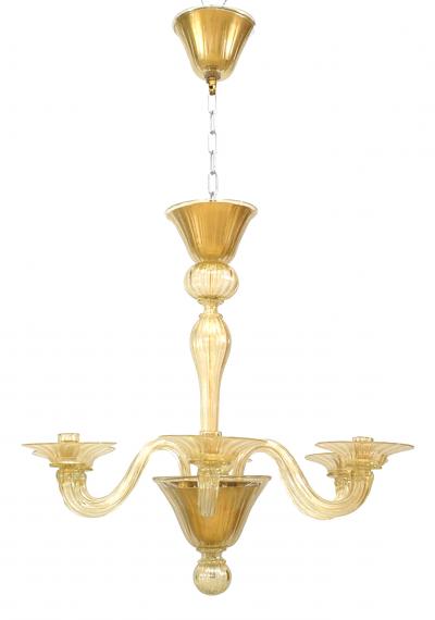Italian Murano SOMMERSO Gold Dusted Glass Chandeliers