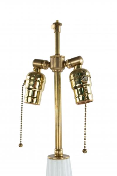 Italian Murano White Gold Dusted Glass Table Lamp