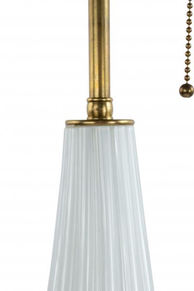 Italian Murano White Gold Dusted Glass Table Lamp