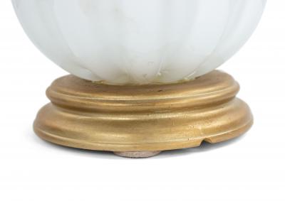 Italian Murano White Gold Dusted Glass Table Lamp