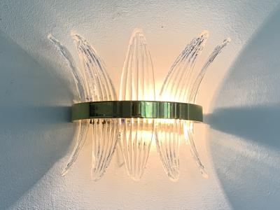 Italian Murano glass palmetta wall sconce Murano glass