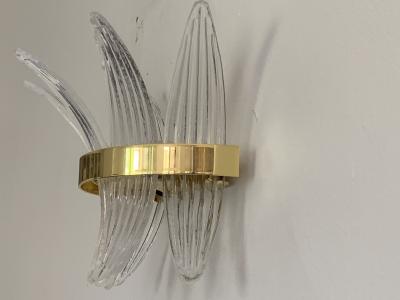 Italian Murano glass palmetta wall sconce Murano glass