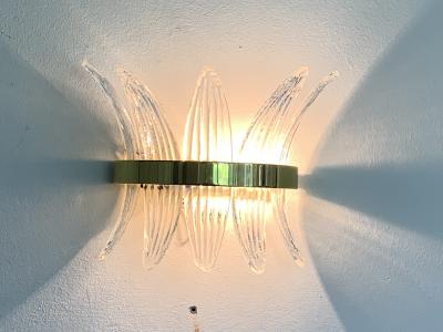 Italian Murano glass palmetta wall sconce Murano glass