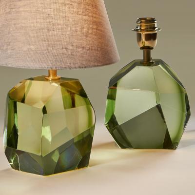 Italian Murano pale green Rock table lamp
