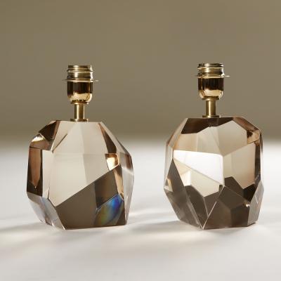 Italian Murano pale pink Rock table lamp