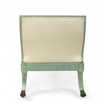 Italian Neo Classic Blue Painted Recamier