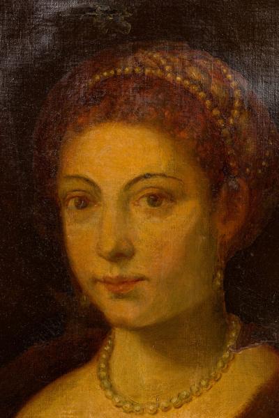 Italian Neo Classic Draped Lady Portrait