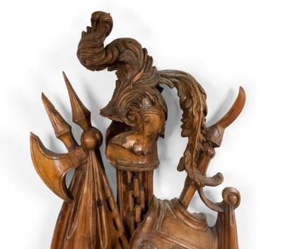 Italian Neo Classic Fruitwood Trophy Wall Plaque