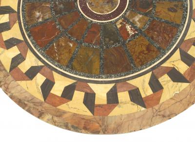Italian Neo Classic Geometric Marble End Table