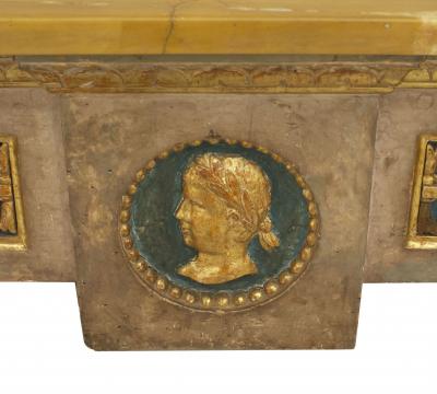 Italian Neo Classic Gilt Marble Top Console Table
