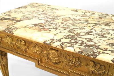 Italian Neo Classic Gilt and Marbled Console Table