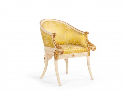 Italian Neo Classic Gold Arm Chair