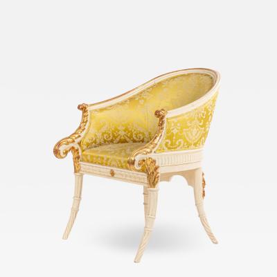 Italian Neo Classic Gold Arm Chair