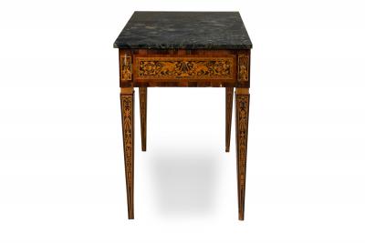 Italian Neo Classic Inlaid Marquetry Single Drawer Centre Table