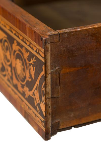 Italian Neo Classic Inlaid Marquetry Single Drawer Centre Table