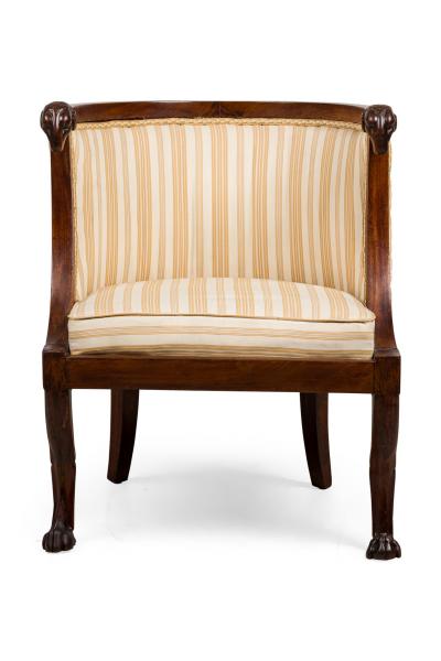Italian Neo Classic Lion Head Walnut Chair
