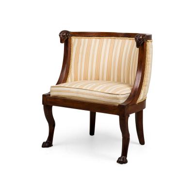 Italian Neo Classic Lion Head Walnut Chair