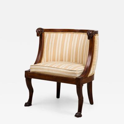 Italian Neo Classic Lion Head Walnut Chair