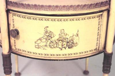 Italian Neo Classic Painted Tole Tray End Table