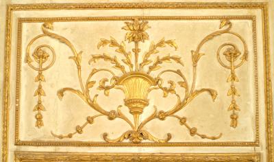 Italian Neo Classic Painted Trumeau Wall Mirror