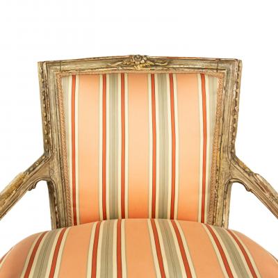 Italian Neo Classic Pink Stripe Arm Chair
