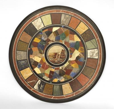 Italian Neo Classic Round Marble Mosaic Table