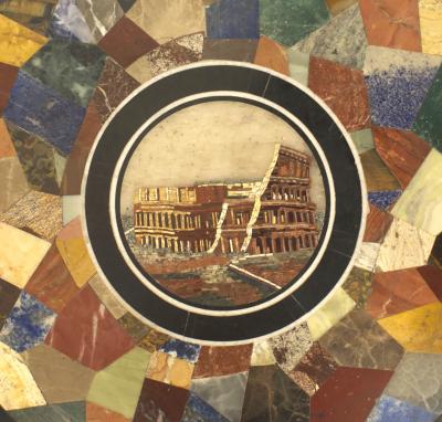Italian Neo Classic Round Marble Mosaic Table