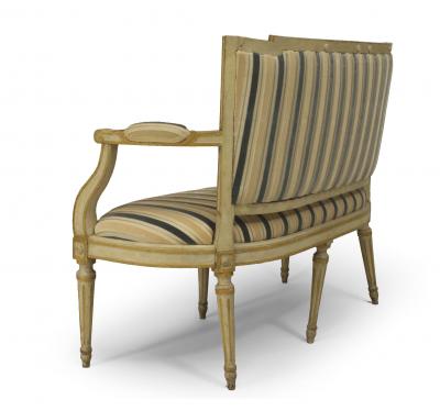 Italian Neo Classic Striped Loveseat