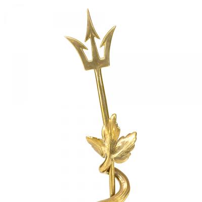 Italian Neo Classic Style Gilt Trident Doorstop