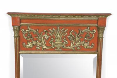 Italian Neo Classic Style Gilt and Painted Pier Wall Mirror