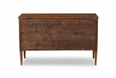 Italian Neo Classic Walnut Bronze Parcel Gilt 2 Door Credenza Sideboard