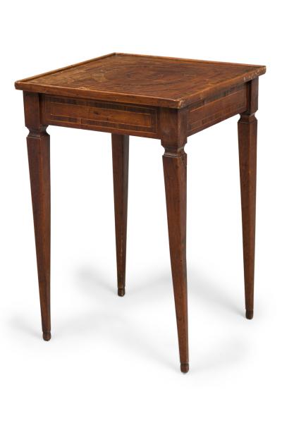 Italian Neo Classic Walnut Inlaid End Side Table