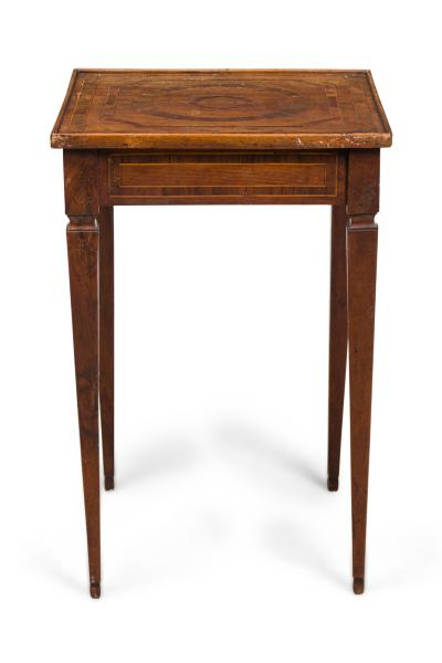Italian Neo Classic Walnut Inlaid End Side Table