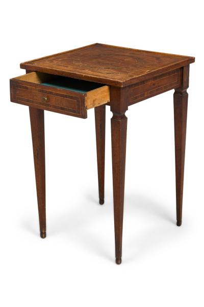 Italian Neo Classic Walnut Inlaid End Side Table