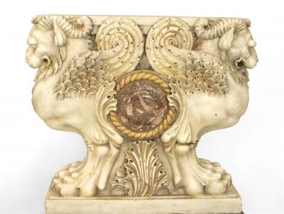 Italian Neo Classic White Marble Center Table