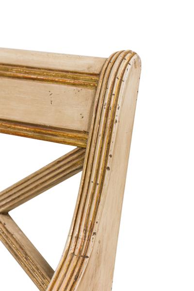Italian Neo Classic style reproduction cream painted and gilt trim armchair