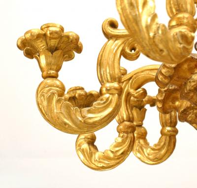 Italian Neo classic Gilt Wood Chandelier