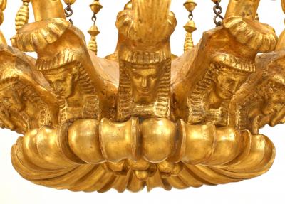 Italian Neo classic Gilt Wood Chandelier