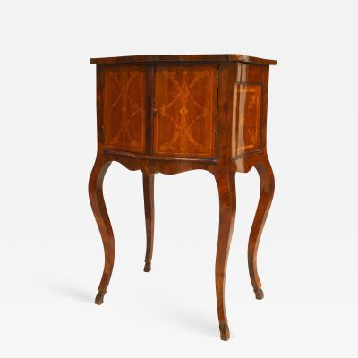 Italian Neo classic Style Small Walnut Bedside Commode