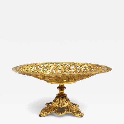 Italian Neoclassic Bronze Dore Filigree Compote