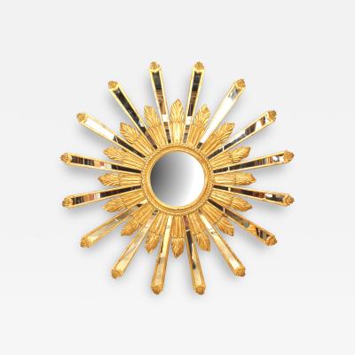 Italian Neoclassic Gilt Sunburst Wall Mirror